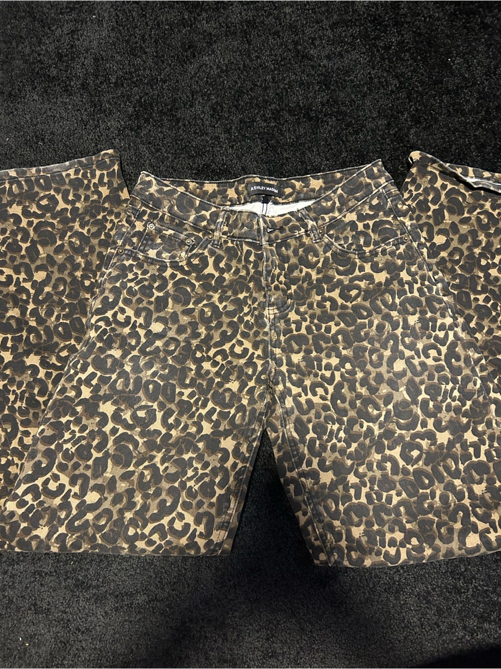 Leopard Print Women’s Jeans - Tan/Black